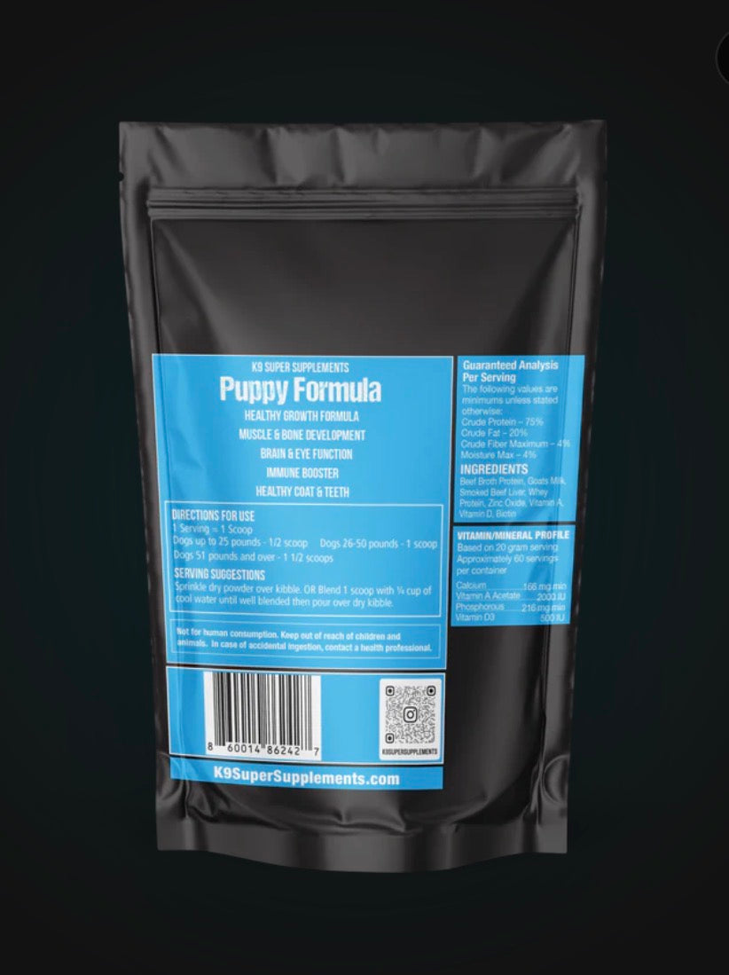 K9 Super Supplements: The Ultimate Puppy Growth Formula (60 servings)