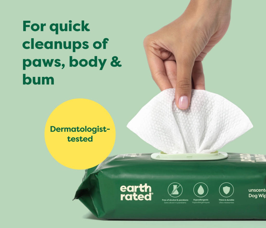 Dog Grooming Wipes - Hypoallergenic Wipes for Paws, Body & Bum | Gentle Daily Cleaning (100 wipes)