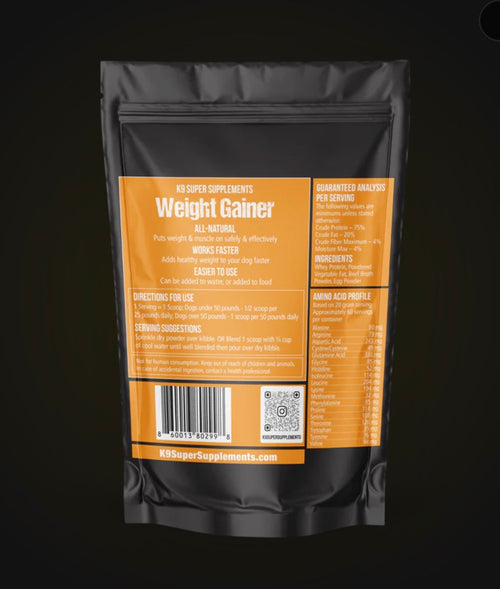 Dog Weight Gainer Supplement to Build Muscle | K9 Super Supplements (60 servings)